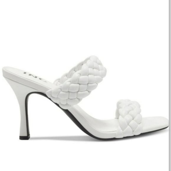 INC International Concepts Lyra Braided Sandals White -8.5 - Picture 2 of 9
